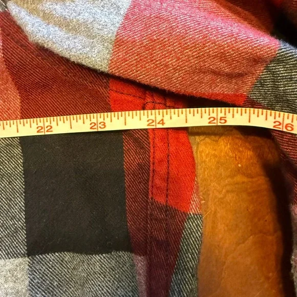 Eddie Bauer Mens TXL Plaid Flannel Long Sleeve‎ Button Down Shirt Red Black Gray - Picture 10 of 12